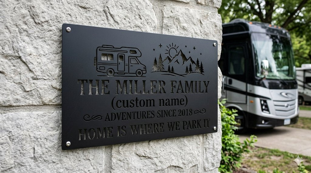 Personalized RV Sign – Unique Father's Day & Retirement Gift for Campers | Custom LED Backlit Metal Camper Sign