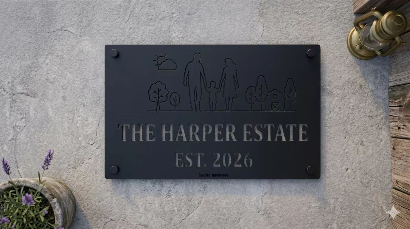 LED Backlit Metal House Sign - Personalized Family Name Wall Decor - Modern Style