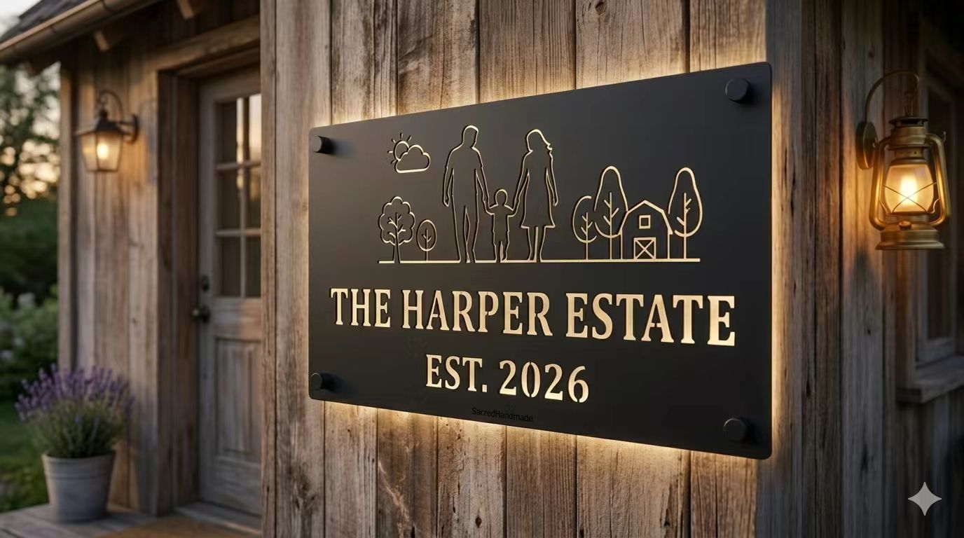 Custom Metal Sign for Home Entrance - Personalized Housewarming Gift Idea