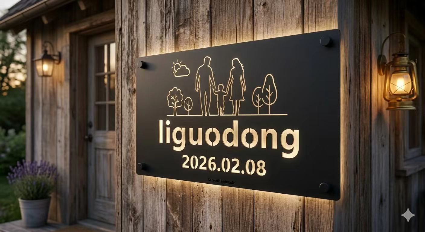 Personalized Carbon Steel Home Sign - 16 Gauge Laser Cut Metal Name Plate