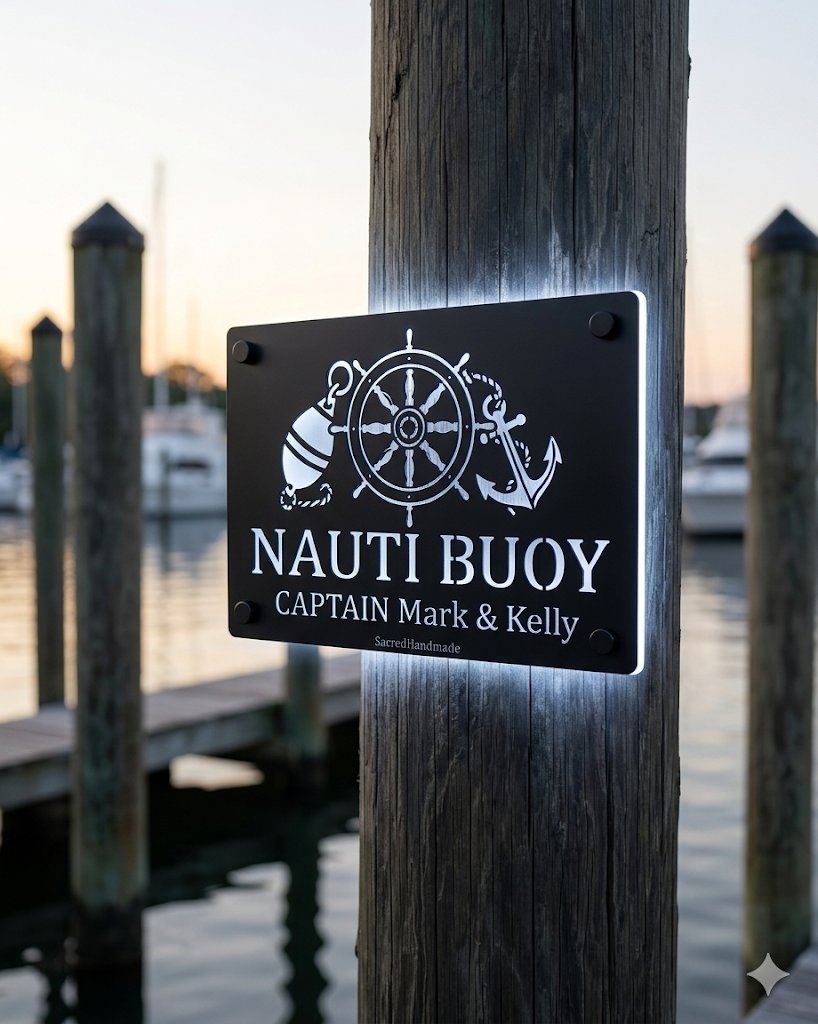 Custom Boat Name Signs – Unique Father's Day Gift for Boat Lovers | Personalized Metal Signs, 10-Year Warranty