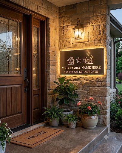 Custom Family Welcome Sign - Personalized Metal Family Name Sign
