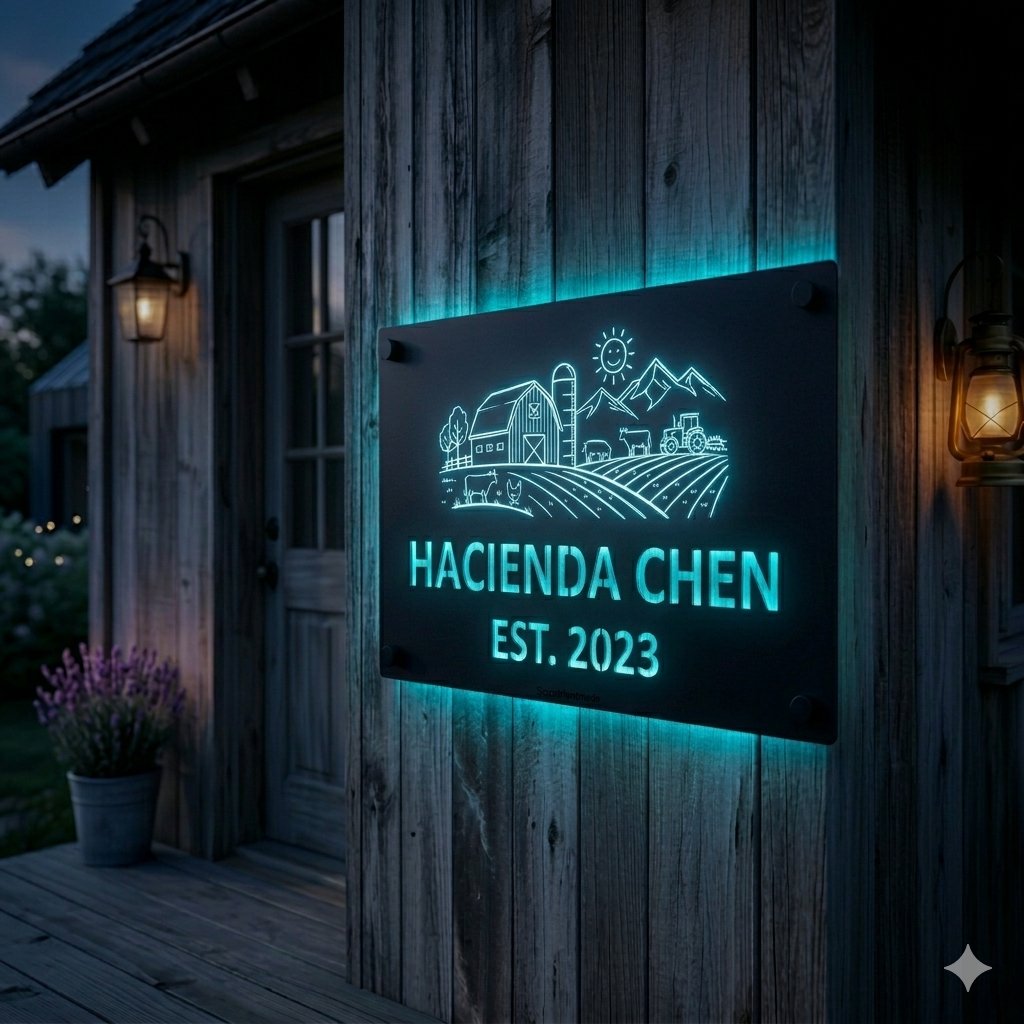 Personalized Farm & Ranch Sign | Custom LED Backlit Metal Outdoor Sign