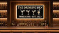 Personalized Home Bar Laser Cut Carbon Steel Wall Sign – Custom Name & Design, Powder Coated Finish, Gift for Dad, Father's Day & Christmas